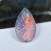 10.30 Ct Lab Created Boulder Opal Pear Certified Fabulous Loose Gemstone
