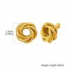 Chunky 18K Gold Plated Twist Knot Stud Earrings for Women, Geometric Textured Stainless Steel Waterproof Vintage Jewelry