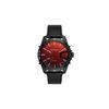 Käfiguhr Quarzwerk Lederarmband Schwarzes Zifferblatt Unisex Chamäleon Mode Schwarz Cool Buntes Persönlichkeitszifferblatt Unisex-Uhren DZ1948