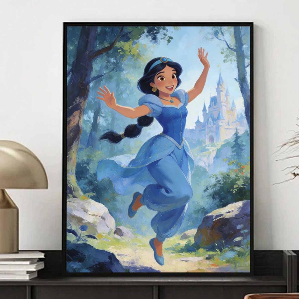Disney Jasmine Princess Diamond Painted Mosaic Art Painting Kit Handmade DIY Gift Home Decor
