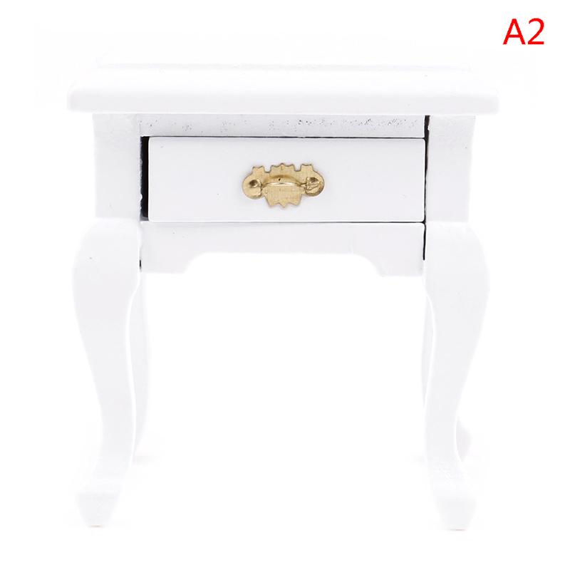 1:12 Wooden Bedroom Dollhouse Miniature Bedside Furniture Accs