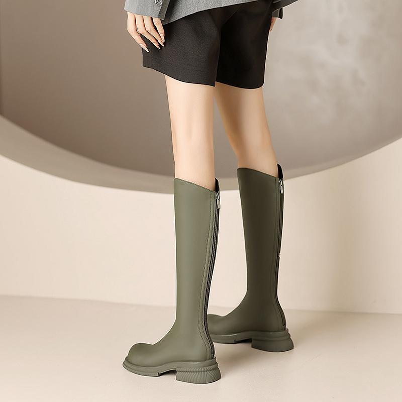 Krazing Pot Микрофибра Осенне-зимняя обувь Толстые каблуки среднего размера Мотоциклетные — фото 8