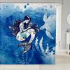 Vibrant Sea Life Watercolor Print Water-Resistant Shower Curtain With Colorful Shells And Fish For Ocean-Themed Bathroom Decor