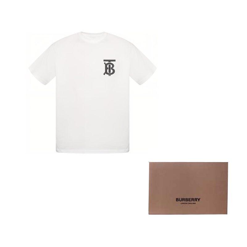 Burberry T Shirts Men's White Crew Neck Moderate 8017485