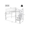 Lit mezzanine - MUVOE - 140x200 cm - Espace dressing - Blanc - Enfant