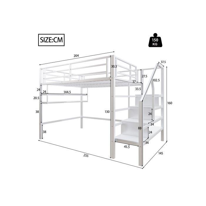 Pat mezipatro - MUVOE - 140x200 cm - Šatní prostor - Bílý - Dětský