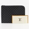 Louis Vuitton Pochette Jules GM Clutch Bag N41501 Black Damier Grafitto Canvas Mens Used