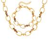 Necklace Women'S Style Fashion Simple Multi-Ring Splicing Stainless Steel Bracelet Titanium Steel Jewelry Br-2675