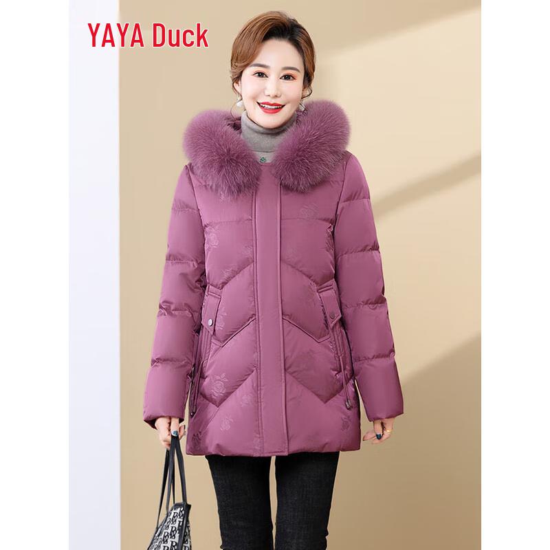 

YAYA Women s Fox Fur Collar Down Jacket 5XL