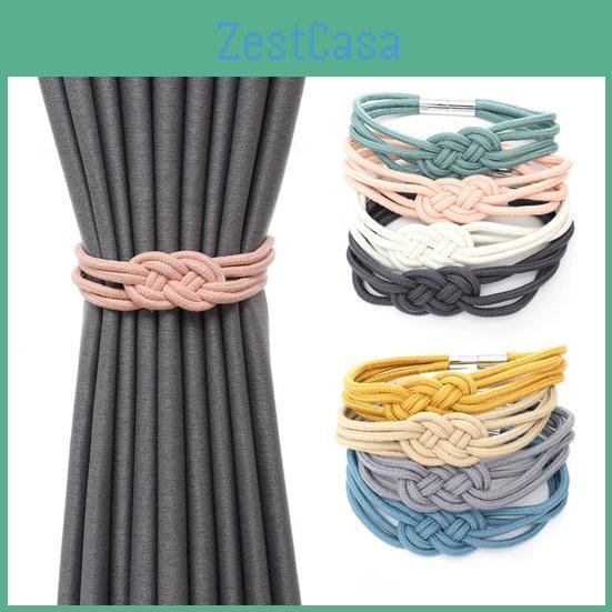 Holdback Durable Rustproof 2pcs Curtain Fine Workmanship 8 Styles Hand Woven Curtain Buckle Clip For Hotel