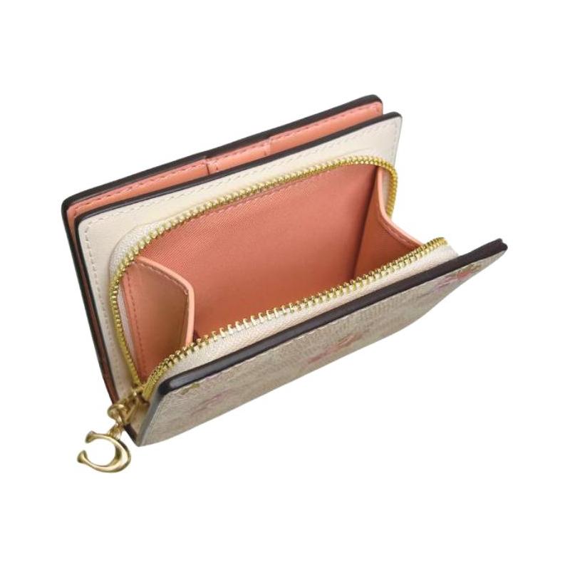 Coach Snap Wallet Ogo Coated Canvas Wallet Women's Gold and Sand Gold and Sand Color