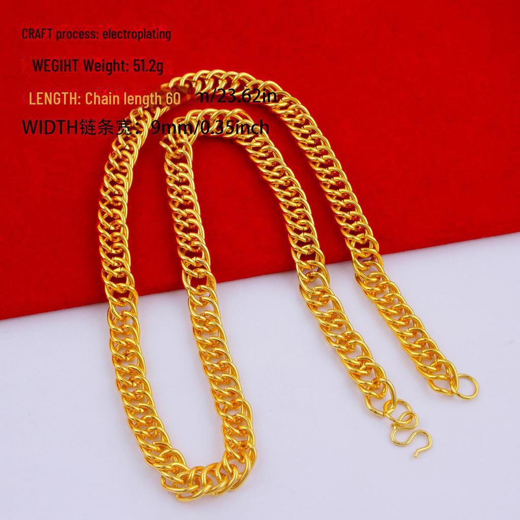 Men's Alloy Gold-Tone Necklace – Bold, Durable, Street Style Accessory