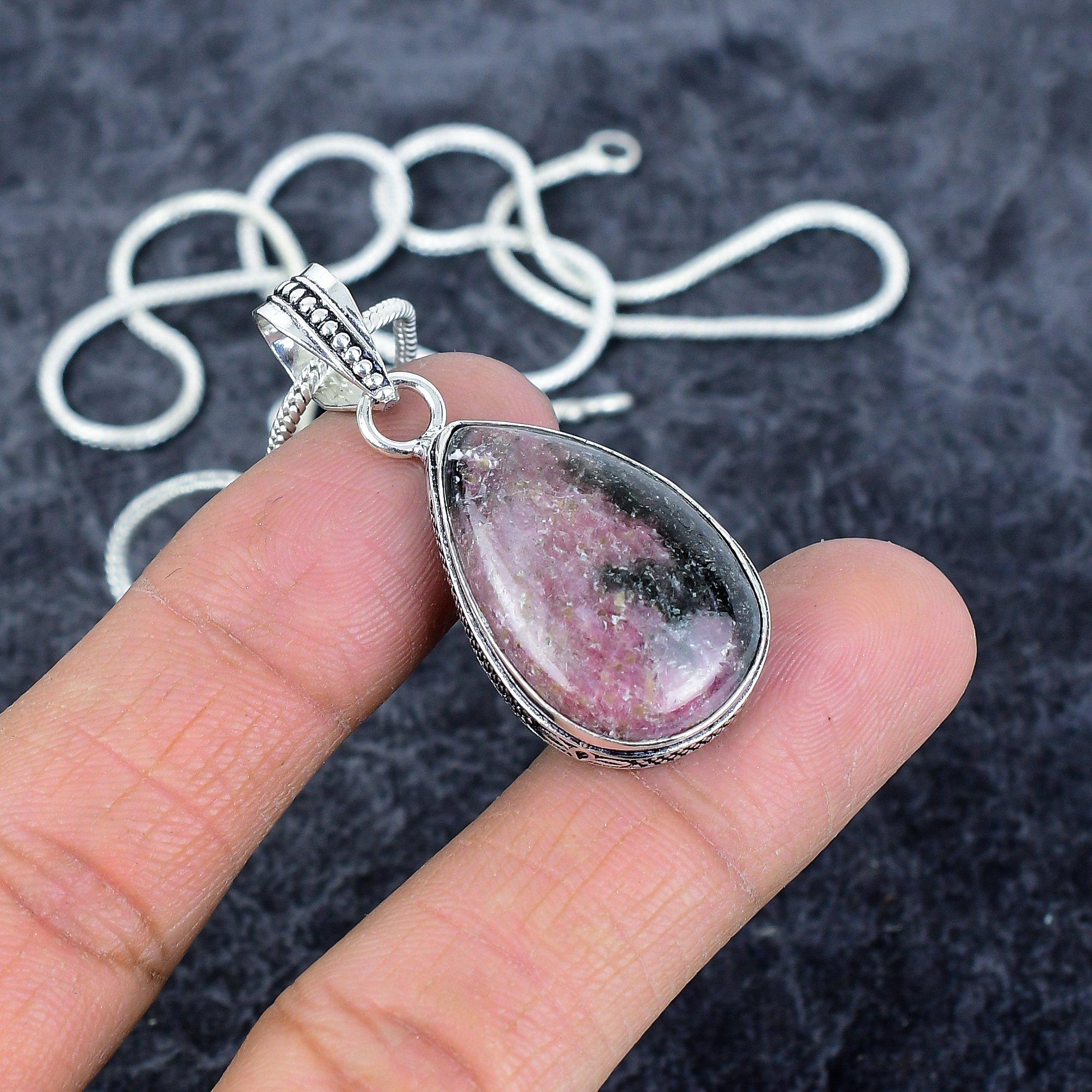 

Rhodonite Gemstone Handmade 925 Sterling Silver Jewelry Pendant 1.81 M-2889