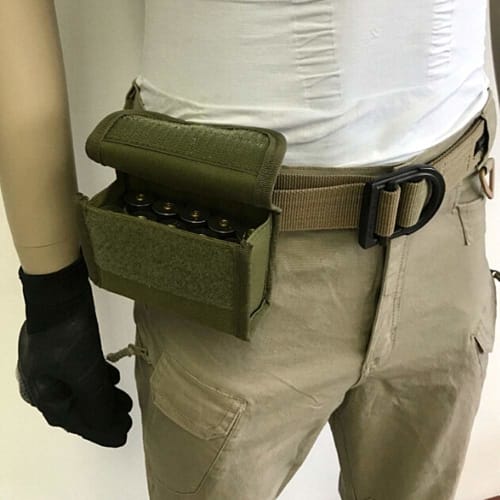 Tactical 10-Pack Shotgun Shell Holder for 12G/20G Magazines, MOLLE Compatible, Waterproof, Available in 3 Colors (Army Green)