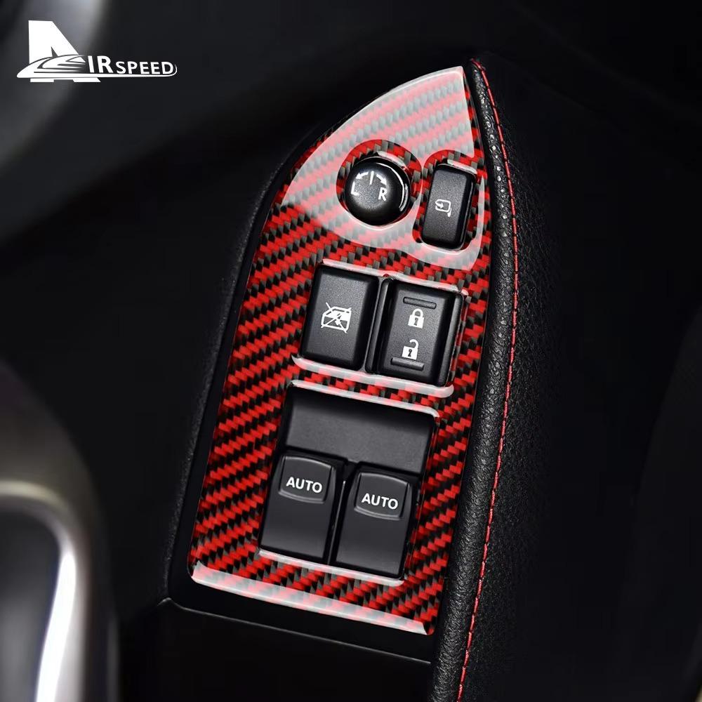For Subaru BRZ Toyota GT86 2012-2020 Real Soft Carbon Fiber LHD RHD Sticker Interior Trim Car Window Switch Button Frame Cover