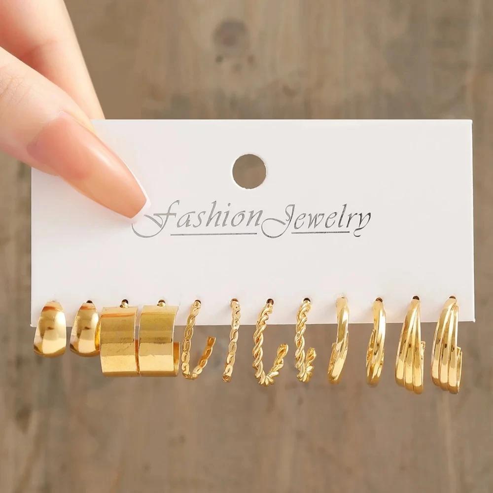 36 Pcs Fashion Simple Earring Set for Women Vintage Gold Color Pearl Circular Hoop Earring Trendy Daily Life Jewelry Gifts 2026