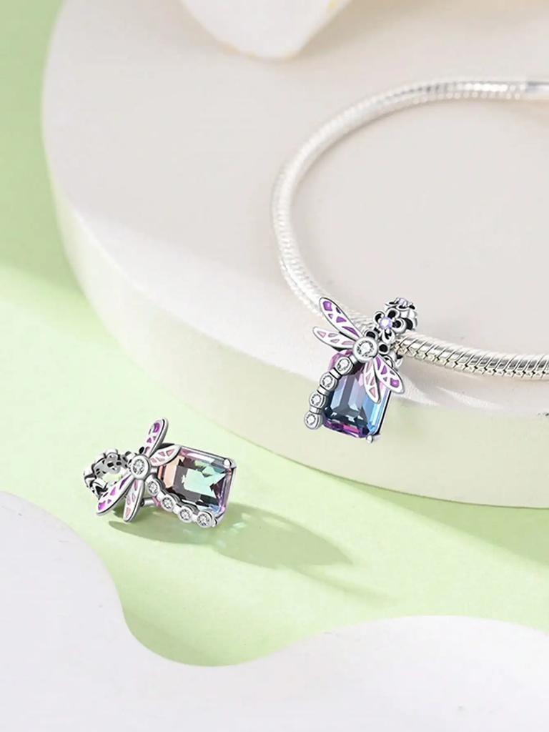 Charm Copper Colors Pink Flower Bow Dragonfly Bead For Original Bracelet Diy Beads Charms Jewellery Making Gift For Women Styfne