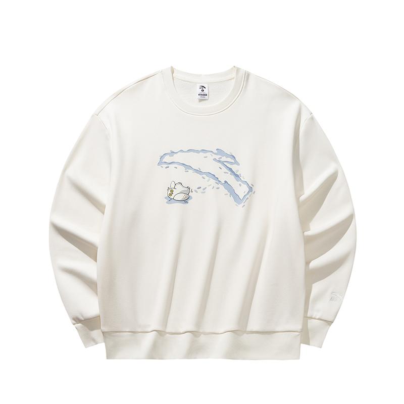 

Anta Осенний повседневный свитшот с круглым вырезом женский топ Теплый нефритово-белый 962548716-1 S