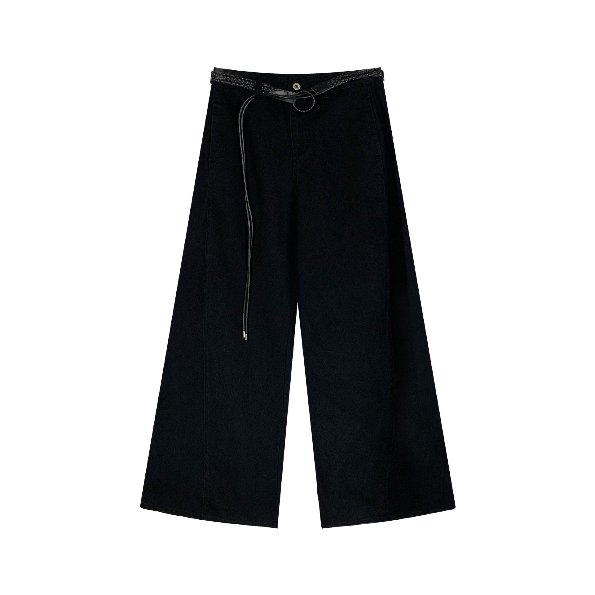 MOXI Women s 2026 Spring Korean Style Drapey Loose Casual Flared Pants S чёрный