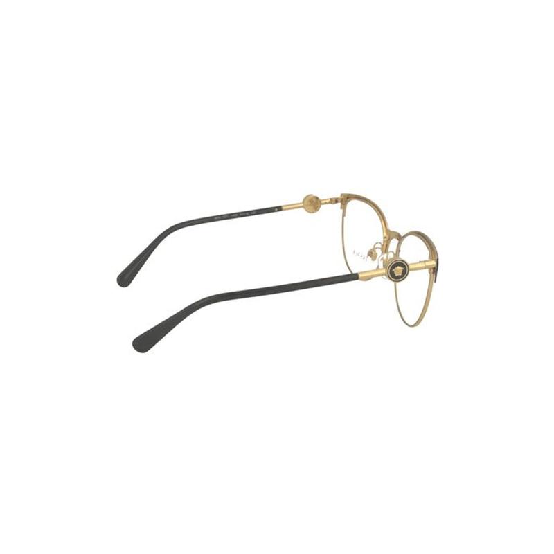 Versace Brand Logo Metal Round Optical Frame Unisex Couple Style 2367331 VE12711433-black gold 54