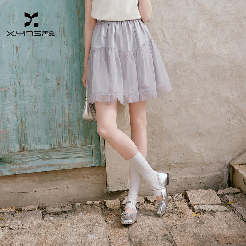 Women s Mesh Pleated A-Line Tiered Skirt M