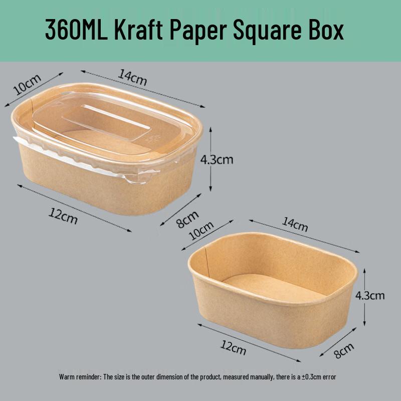 

JingZhiFeng Disposable Rectangular Takeaway Boxes 360ml