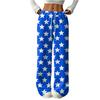 Women's Casual Fashion Printed Elastic Waist Loose Straight Leg Pants With Rope