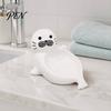 Cute Seal Soap Holder Ceramic Dish, with Self-Draining Design, Sponge Durable Organizer Tray, for Bathroom Countertop And Kitchen Sink Dish