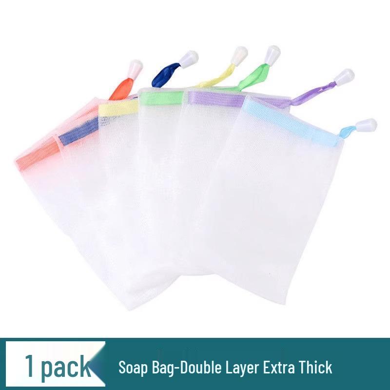 Double Layer Mesh Soap Bag Facial Cleanser Foaming Net Washcloth