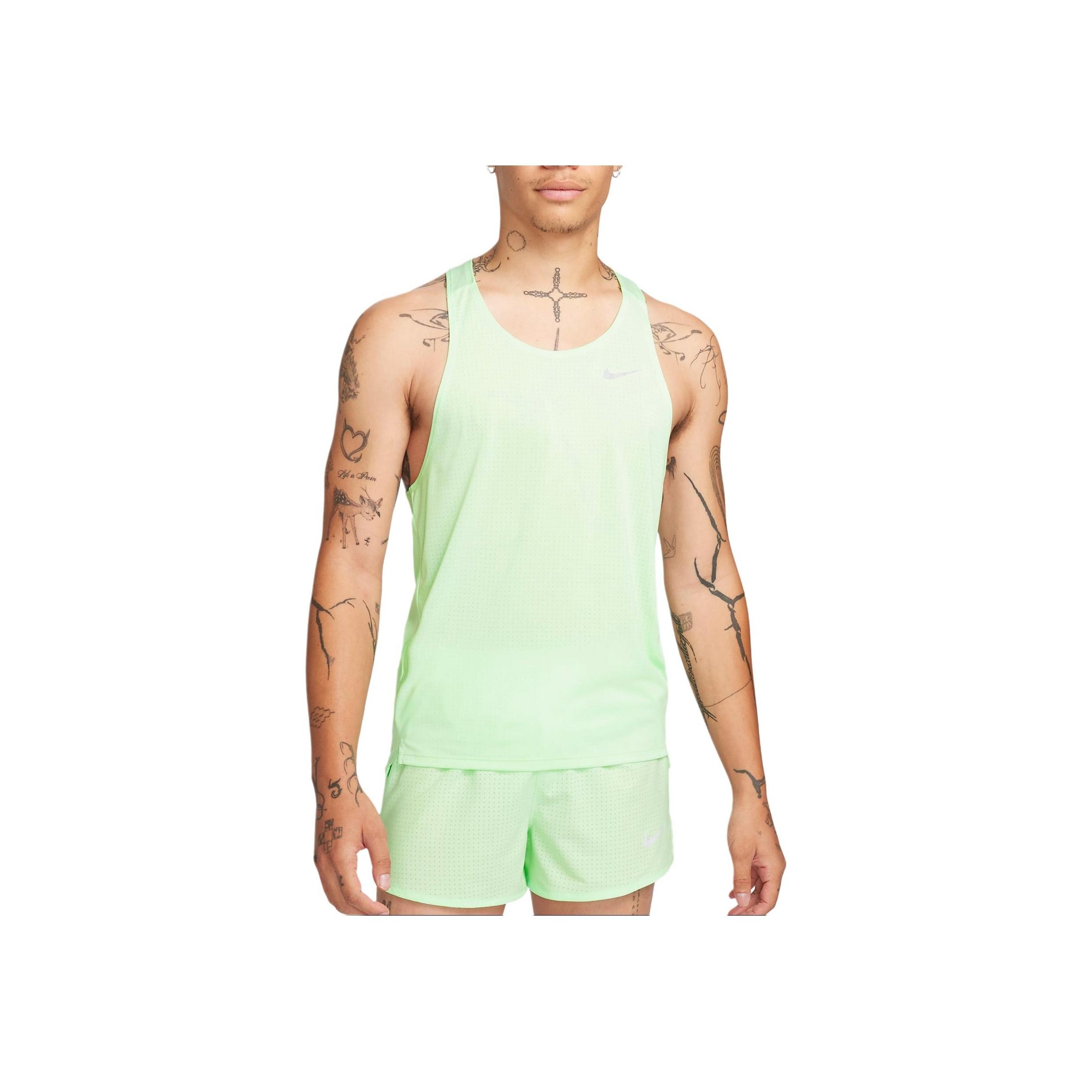 

Nike Comfortable Breathable Loose Running Vest Men tops Fog-Green FN4229-376 S