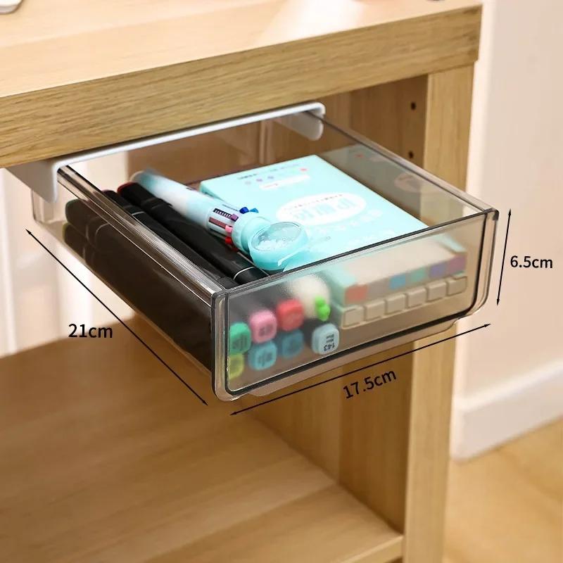 Undertable Drawer Storage Box Hidden Hanging Bedroom Dormitory Office Table Pasting Non Punching Table Bottom Sorting серый 2880₽