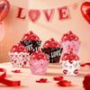 12 stuks/set Valentijnsdag Decor Scène Prop Hart Bakken Taartwikkels Feestdecoratie Benodigdheden Taartdecoratie Accessoires