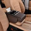 Universal Car Arm Rest Cover Multiple Compartments Simple Installation Car Center Console Cover with 2 Cup Holders