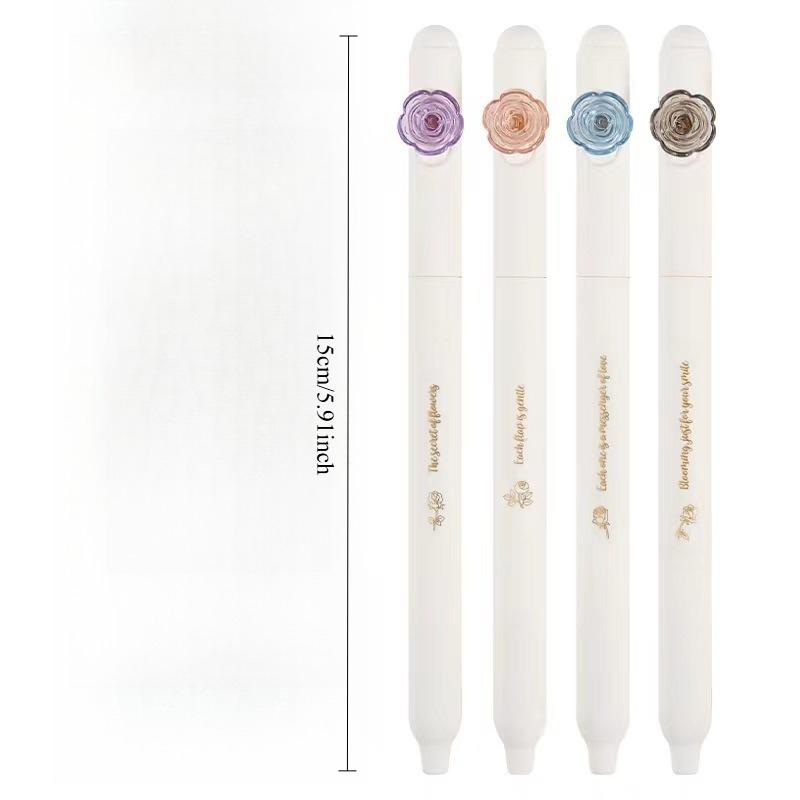 12Pcs Romantic Flower Series Gel Pen for Students 0.5MM Quick Dry Gel Ink Pen Rotate Writing Pen School Office Supplies High Quality Novelty Signature