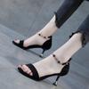 Fashion 5CM High Heeled Sandals Women 2025 Summer Footwear Metal Decor Ankle Strap Women's Sandals Fashion Size34 40 Zapatos De Mujer