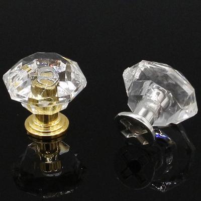 1PC Diamond Shape Acrylic Drawer Pulls Wardrobe Handle Cabinet Knobs Door Handle Single Hole Silver