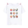 Space Planet Astronaut Cartoon Pattern Summer Children's T-shirt Short Sleeved Round Neck Top Children's Boys and Girls Clothing