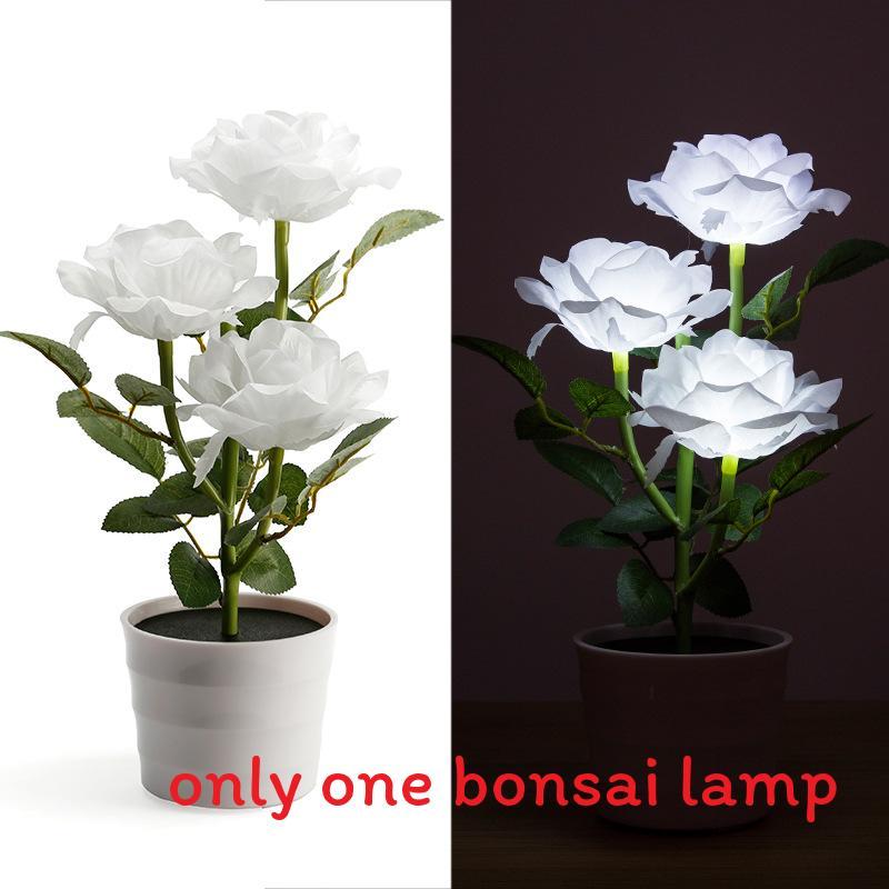 Solar Rose Garden Led Lamp With 3d Illumination For Patio And Garden Decor
