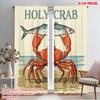 2pcs 2D Flat Printing Window Drapes Holy Crab Fish Catch 100% Polyester Without Electricity 0 for Gold Wall Decor