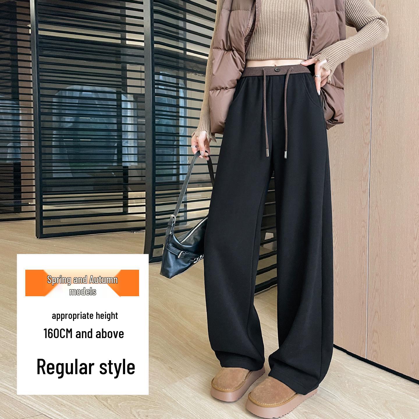 

Women s Wide-Leg Wool-Blend Pants - Petite & Plus, Autumn/Winter 2025 Collection - Thick Drape, Sporty Scimitar Style XL чёрный