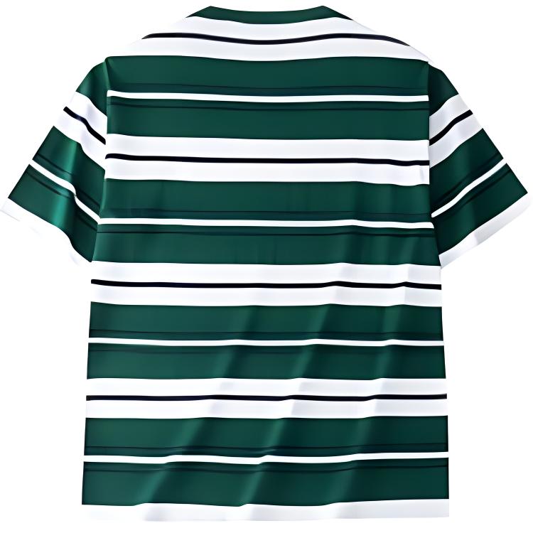 Anta Striped Series Pullover Round Neck Loose Striped Sports Short Sleeve T-Shirt Unisex Tops Dark-Green 952428109-1