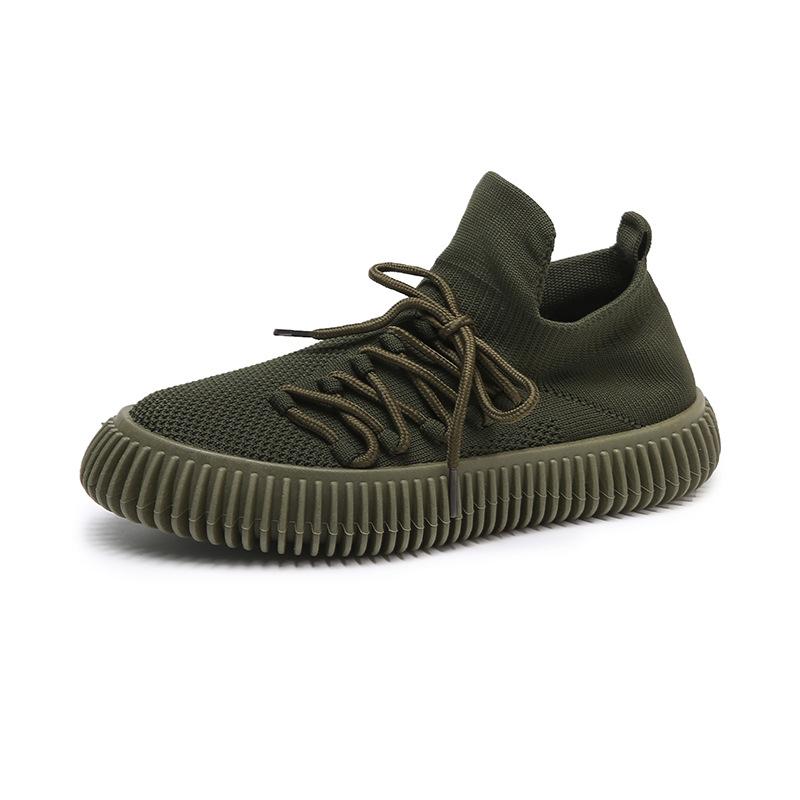 

Mesh breathable casual sports shoes lace-up canvas men s shoes socks shoes women s spring and autumn new models 44 армия зеленый