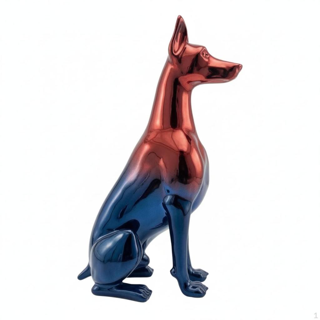 Statua di Levriero Seduto Statuetta di Cane Decorativa Senza Tempo per Proprietari di Casa, Arte