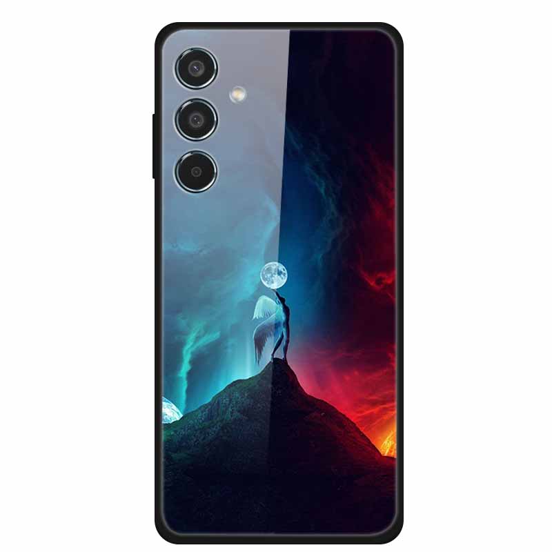 Tempered Glass Case For Samsung S25 Plus Case S 25 Plus Hard Back Cover For Samsung Galaxy A16 M55 A55 Phone Case Soft Bumper