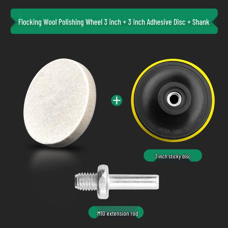 Wollflock-Polierscheibe - Selbstklebender Filz für Winkelschleifer, Spiegelfinish auf Möbeln & Autolack.