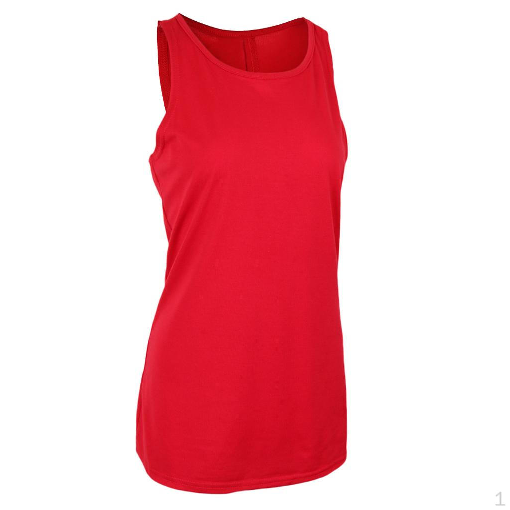 

Flexible Back Yoga Tank Top Workouts Running Loose Fit for Women Red S