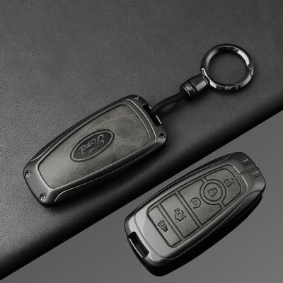 Zinc Alloy Leather Car Remote Key Case Cover For Fusion Mustang Expedition F-450 F-350F150 Edge Explorer Mondeo Mk5 Focus