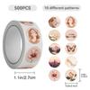 500Pcs/Roll Vintage Pink Art Series 01 Kids Rewards Stickers - DIY Scrapbooks Album Decor Sealing Label Decals
