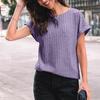 Women's 2025 Short Sleeve Crew Neck T Shirt Casual Loose Ribbed Knit Pullover Sweater Tops Summer Spring Outfits Gifts