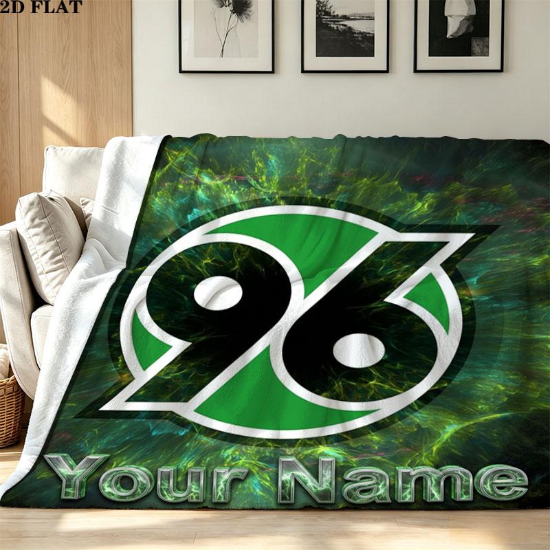 1PC Hannover 96 Custom Name Patterned Flannel Blanket Suitable For All Seasons for Home Decor Warmth and Comfort Gifts Holiday Present